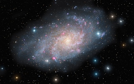 Astronomical image of M33, the spiral galaxy in the constellation Triangulum