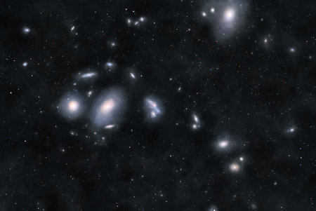 A picture of the Markarian's Chain, a stretch of galaxies in Virgo Cluster. Image acquired with...