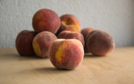 Group of fresh peachesの写真素材