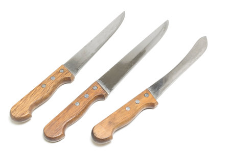 Kitchen knives isolated on white background.