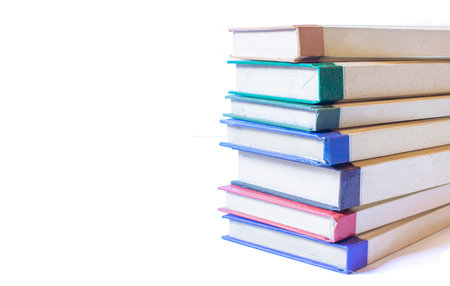 Group of colorful books isolated on white background with space for textの写真素材
