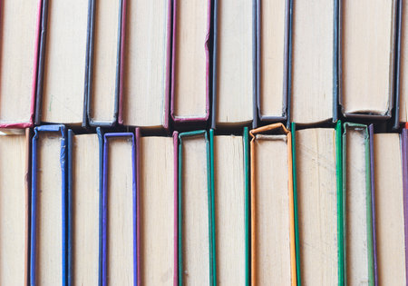 Full frame photo of books  , view from aboveの写真素材