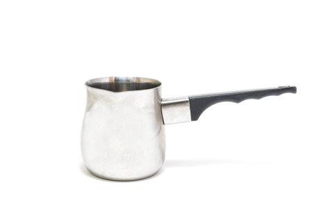 A turkish coffee pot isolated on white background,Metal pots for coffee.の写真素材