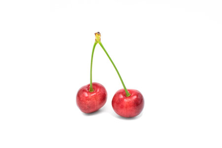 Sweet cherry isolated on white background.の写真素材