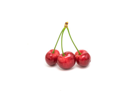 Sweet cherry isolated on white background.の写真素材