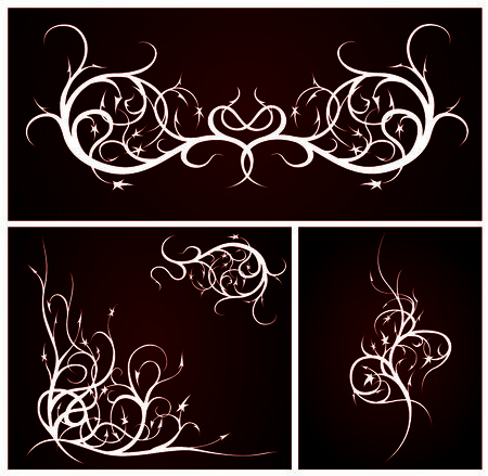 Vector Abstract Swirl. Elegance Silhouette On Dark Background.のイラスト素材