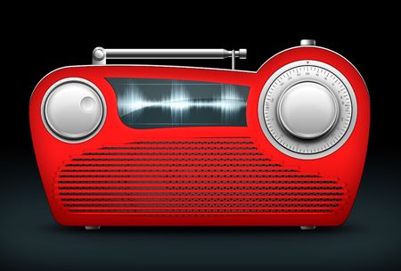 Old Style Radio on the Black background. Computer Designe, 2D Graphicsの写真素材