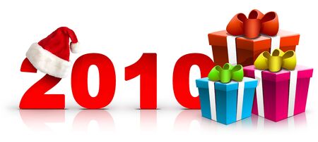 Christmas and New Year background. 2D graphic. Computer Design.