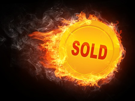Sold in Fire. Computer Graphics.の写真素材