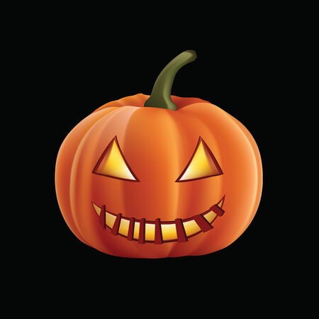 Halloween Pumpkin Isolated on Black Background のイラスト素材