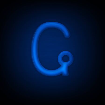 Neon Letter G Isolated on Black Background. Computer Design.の写真素材