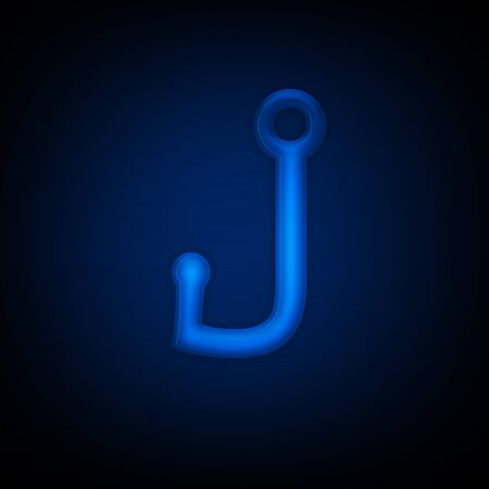 Neon Letter J Isolated on Black Background. Computer Design.の写真素材