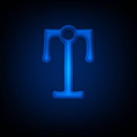 Neon Letter T Isolated on Black Background. All Alphabet in Portfolio.の写真素材