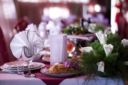 Fine Crystal Table Setting at a Restaurant.