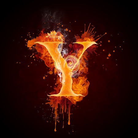 Fire Swirl Letter Yの写真素材
