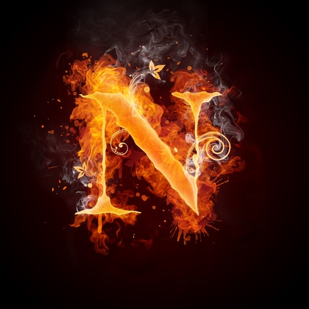 Fire Swirl Letter Nの写真素材