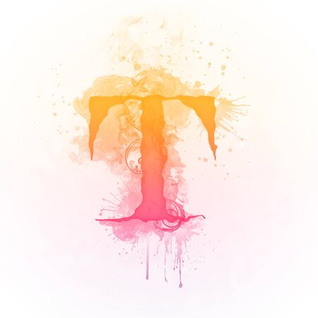 Sunny Swirl Letter Tの写真素材