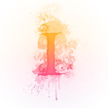 Fire Swirl Letter Iの写真素材