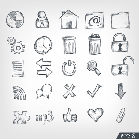 Sketch Icon Setのイラスト素材