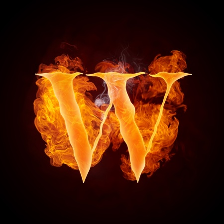 Fire Swirl Letter Wの写真素材