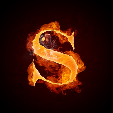 Fire Letters A-Zの写真素材