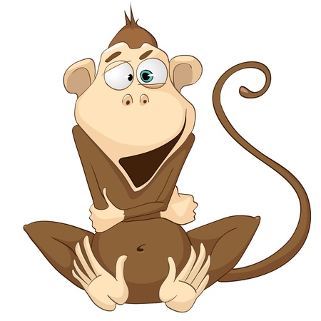 Cartoon Character Monkey Isolated on White Background. のイラスト素材