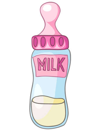 Cartoon Home Kitchen Milk Bottleのイラスト素材
