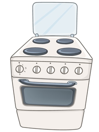 Cartoon Home Kitchen Stoveのイラスト素材