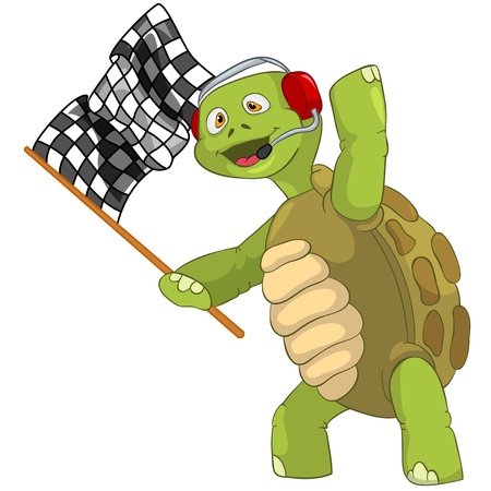Funny Turtle  Race Finish のイラスト素材