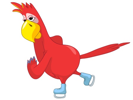 Funny Parrot  skater のイラスト素材