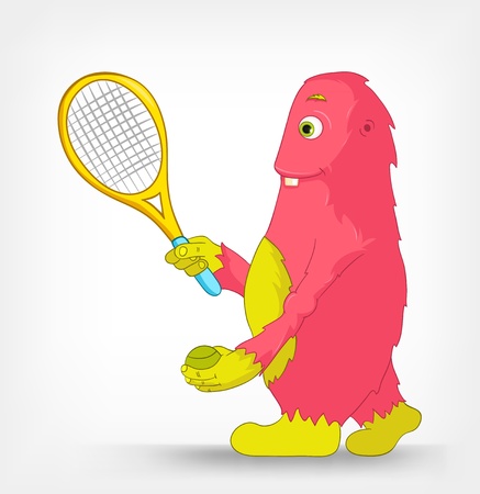 Funny Monster  Tennis のイラスト素材