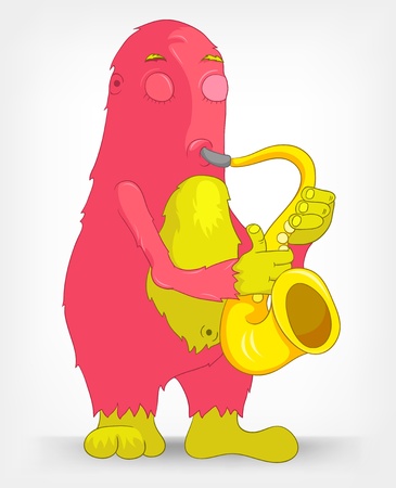 Funny Monster  Saxophonist のイラスト素材