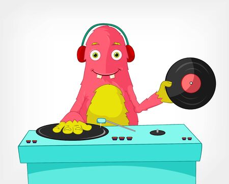 Funny Monster  DJ のイラスト素材