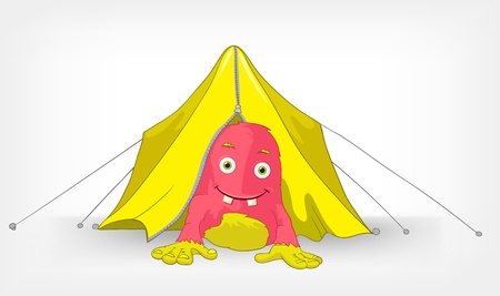 Funny Monster  Camping のイラスト素材