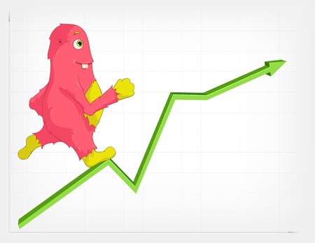 Funny Monster  Stastistic Upのイラスト素材