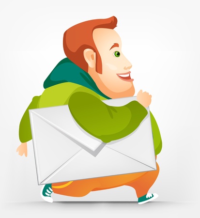 Cheerful Chubby Manのイラスト素材