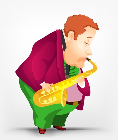 Cheerful Chubby Manのイラスト素材