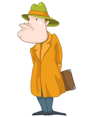 Adult Man Isolated on White Background. のイラスト素材