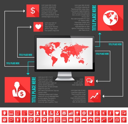 IT Industry Infographic Elements. Opportunity to Highlight any Country. Vector Illustration EPS 10.の写真素材