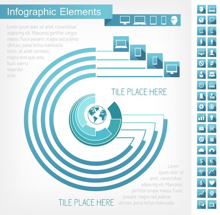 IT Industry Infographic Elements. Opportunity to Highlight any Country. Vector Illustration EPS 10.の写真素材