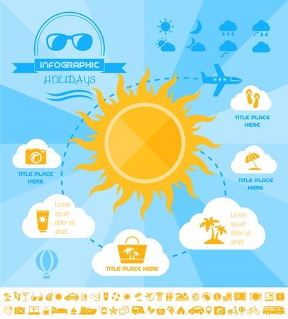 Flat Infographic Elements plus Icon Set. Vector EPS 10.の写真素材