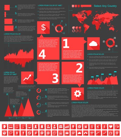 IT Industry Infographic Elements. Opportunity to Highlight any Country. Vector Illustration EPS 10.の写真素材