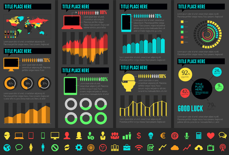 IT Industry Infographic Elements. Opportunity to Highlight any Country. Vector Illustration EPS 10.の写真素材