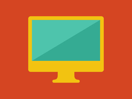 Flat Computer with Shadow. Vector Illustration のイラスト素材