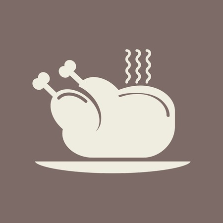 Chicken Flat Iconのイラスト素材