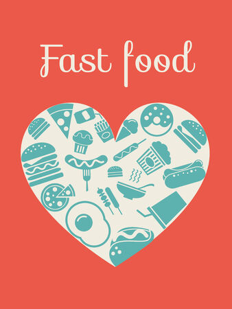 Flat Design Food Infographic Elements. のイラスト素材