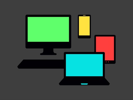 Flat Design Technology Infographic Elements.