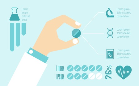 Flat Design Medical Infographic Elements. のイラスト素材