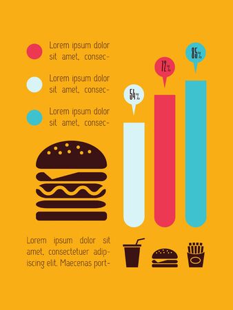 Food Flat Infographic Element Graphics のイラスト素材