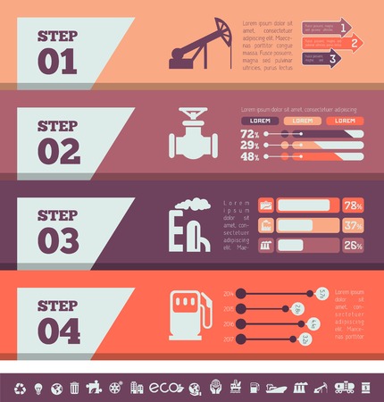 Oil Industry Infographic Elementsのイラスト素材